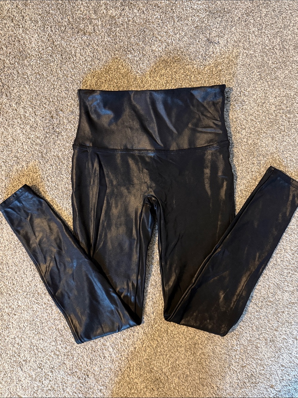 SPANX Shiny Black High-Rise Leggings